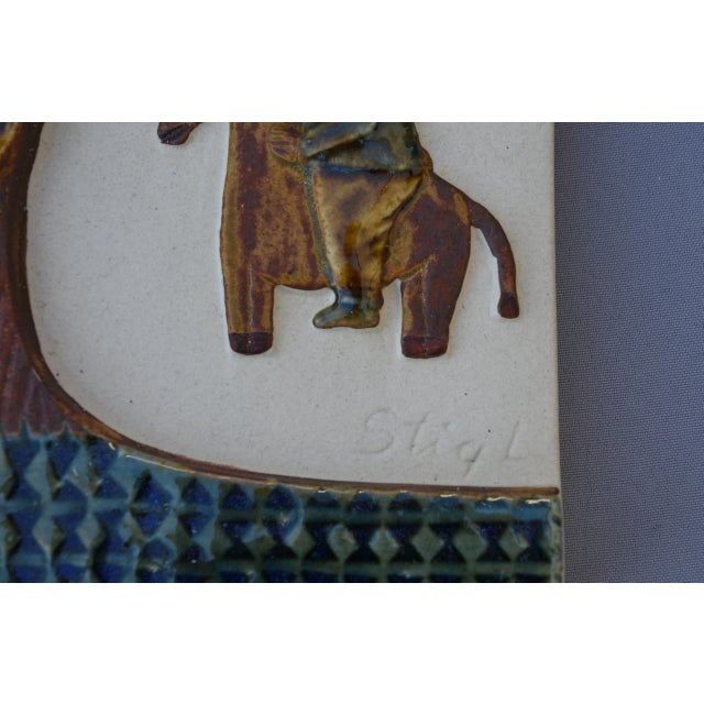 Gustavsberg Don Quixote Tile H1184 by Stig Lindberg for Gustavsberg, Sweden, 1950s For Sale - Image 4 of 8