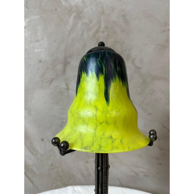 Art Deco Table Lamp in Frosted Glass, 1930s For Sale - Image 3 of 16