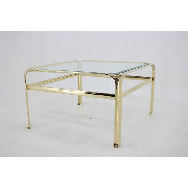 Italian Coffee Table in Brass and Glass by Mauro Lipparini, 1970s For Sale - Image 9 of 13