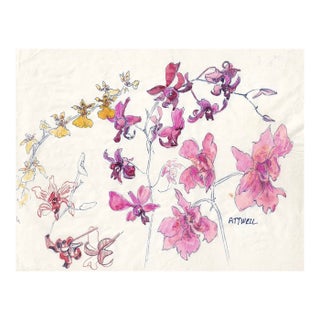 Ivy Attwell Floral Watercolor For Sale