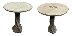 Vintage Faux Bois Side Tables with Terrazzo Tops, Europe, 1970s, Set of 2
