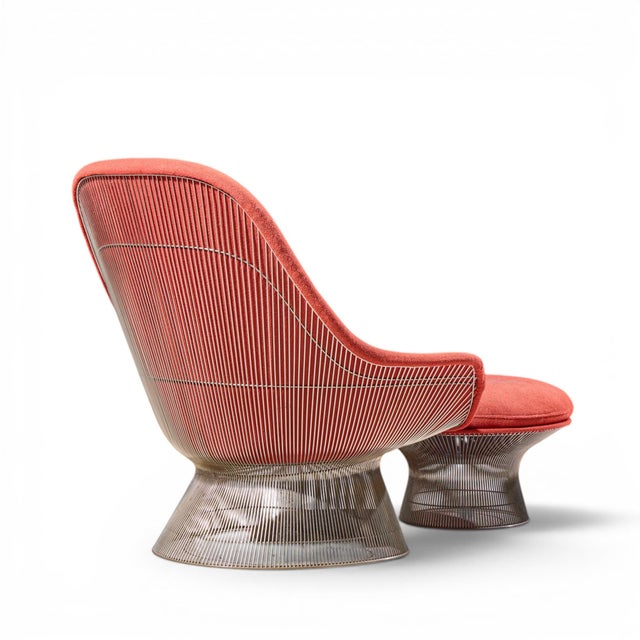 Metal Warren Platner for Knoll Mid Century Easy Lounge Chair and Ottoman For Sale - Image 7 of 10