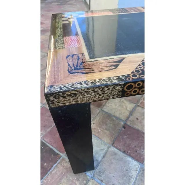 Wood Vintage Collage Side Tables by Marquis Collection of Beverly Hills - Set of 2 For Sale - Image 7 of 9