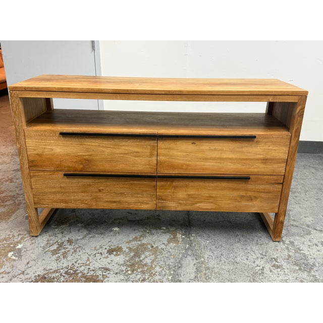 Design Plus Gallery presents the Linea II Natural Four-Drawer Dresser from Crate & Barrel. Reclaimed teak displays organic...