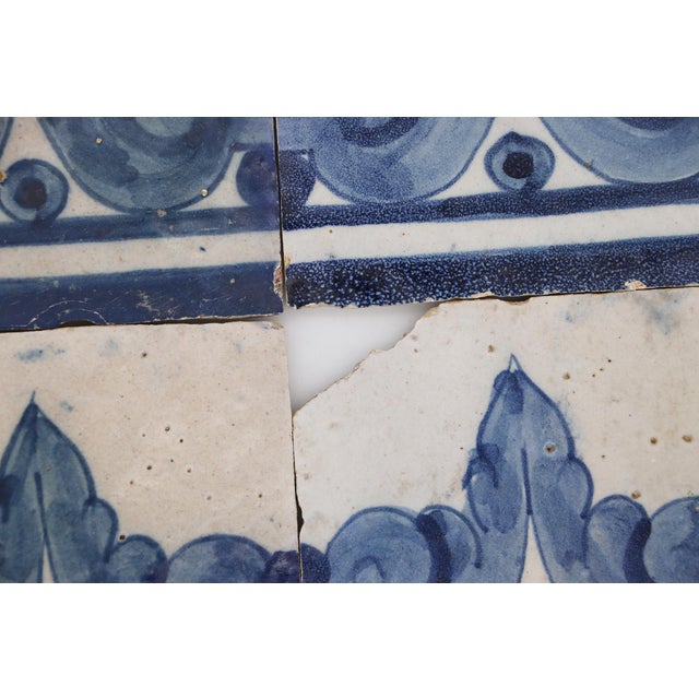 18th Century Set of Four Rococo Baroques Tiles, Portuguese For Sale - Image 6 of 11