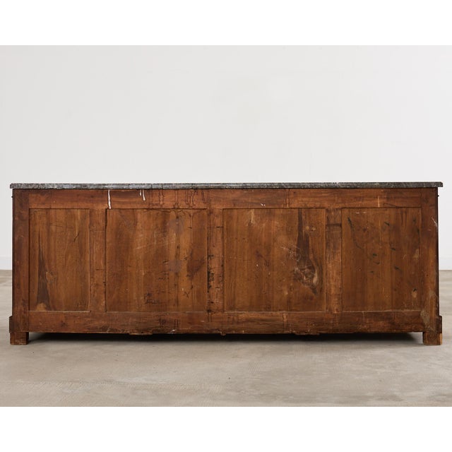 Neoclassical Louis Philippe Marble Top Mahogany Sideboard Buffet For Sale - Image 11 of 12