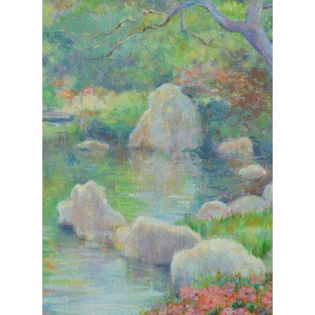 Beautiful landscape of a California springtime river scene by Ralph Edward Joosten (American, 1928-2009). Signed "R....