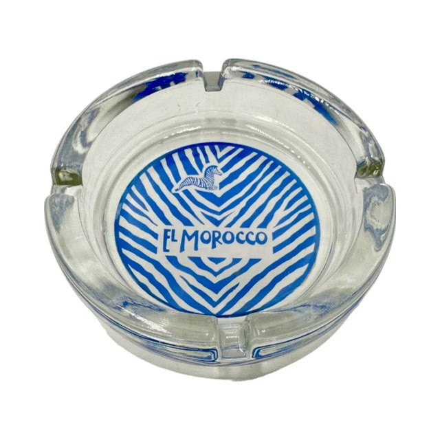 Mid-Century Modern Vintage El Morocco Nyc Nightclub Zebra Glass Ashtray New York For Sale - Image 3 of 13