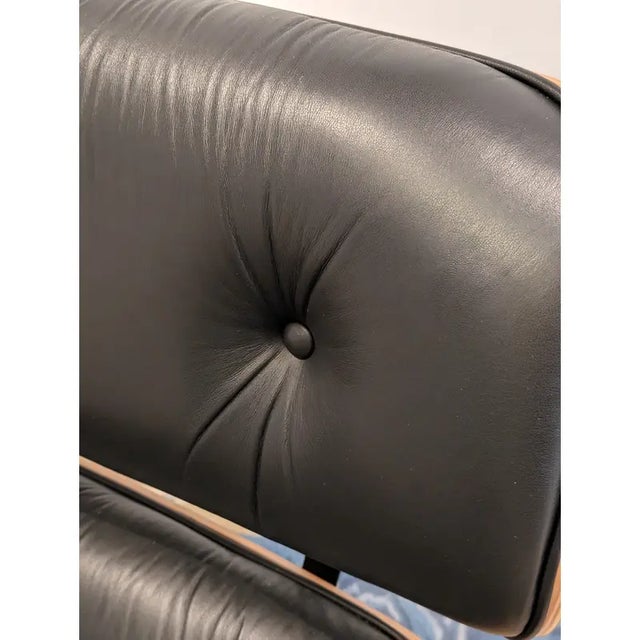 Black Eames Lounge Chair With Ottoman For Sale - Image 8 of 11