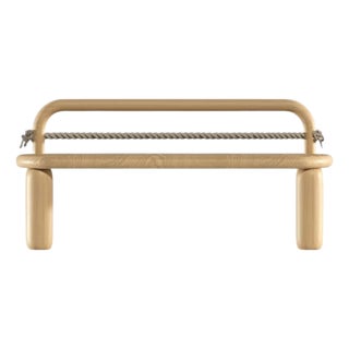 Rope Bench in Gentle Natural Oak by Virginia Arlotto For Sale