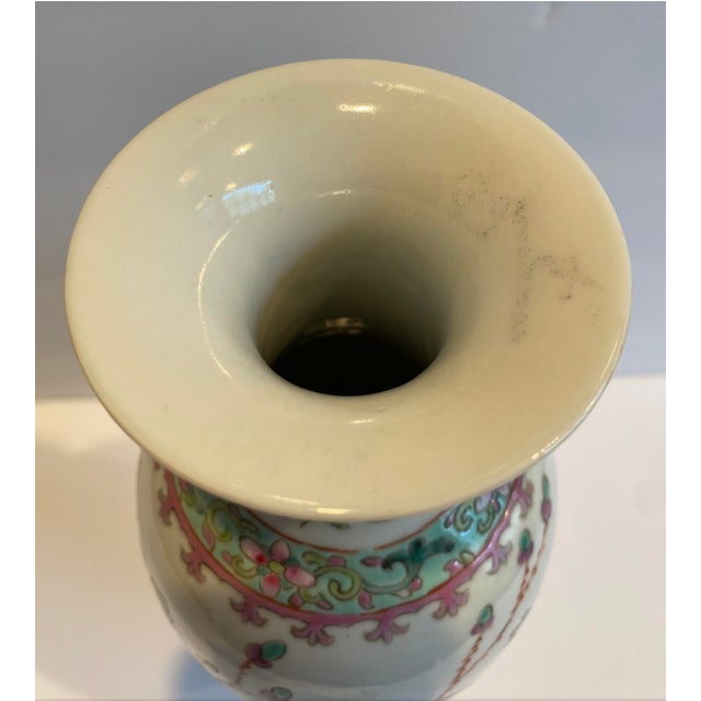 Green Antique Chinese Famille Verte Porcelain Vase For Sale - Image 8 of 10