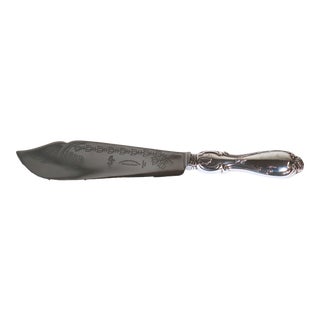 Vintage English Sheffield Sterling Silver Handled Fish Knife For Sale