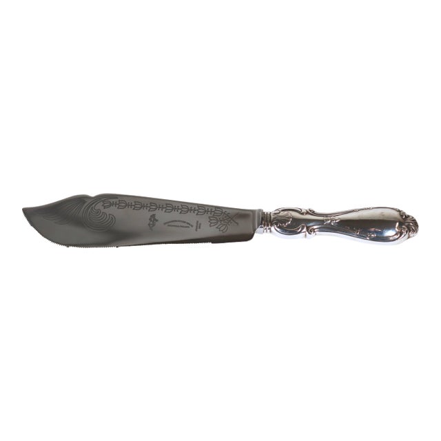 Vintage English Sheffield Sterling Silver Handled Fish Knife For Sale