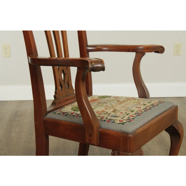 Chippendale Style Vintage Custom Pair Mahogany Ball & Claw Armchairs For Sale - Image 12 of 13