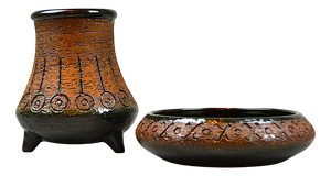 Ceramics by Eke Bjeréna for Gabriel Keramik, Sweden, 1960s, Set of 2