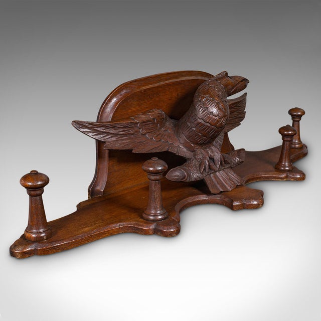 1900 Antique Carved Eagle Coat Rack For Sale - Image 9 of 10