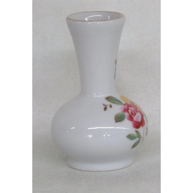 Porcelain Decorative China White Floral Miniature Bud Vase For Sale - Image 4 of 9