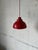 1970s Red Acrylic Dome Pendant Light With Inner Diffuser Mid-Century Modern 1970s For Sale - Image 5 of 8