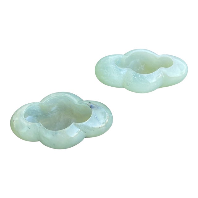 Early 20th Century Pair of Chinese Hardstone Jade-Colored Brush Washers For Sale