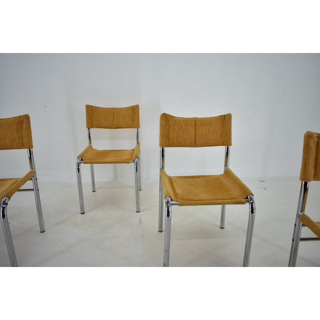 Chrome Dining Chairs attributed to Viliam Chlebo, Czechoslovakia, 1980s, Set of 4 For Sale - Image 14 of 17