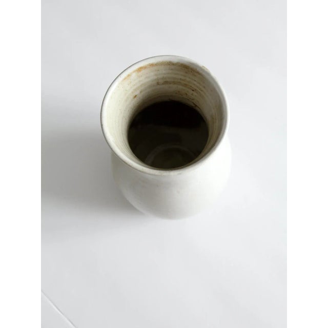 Ceramic Vintage White Studio Pottery Vase For Sale - Image 7 of 10