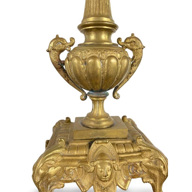 Gilt Bronze Candleholders, 1800s, Set of 2 For Sale - Image 12 of 14