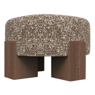 Cassette Pouf in Kvadrat Zero 0009 Fabric and Smoked Oak by Alter Ego for Collector For Sale