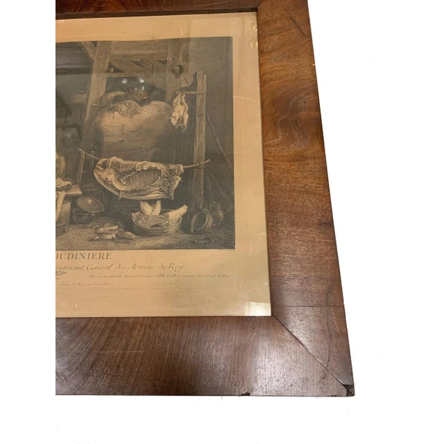 William Hogarth Antique 18th Century Framed French Culinary Themed Engraving Print, La Boudinière, Meaning Charcuterie. Great for Kitchen & Culinary Decor. See Pics! For Sale - Image 4 of 11