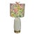 Surya White Hobnail Glass Style Reverse Painted White Table Lamp With Impressionist Style Floral Shade With Pink Bird Finial For Sale