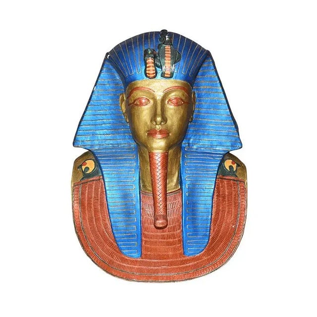 Plaster Egyptian Wall Hanging Bust of King Tut For Sale - Image 9 of 9