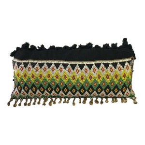 Tribal African Kirdi Beaded Pikuran Lumbar Pillow 18.5" W Cameroon