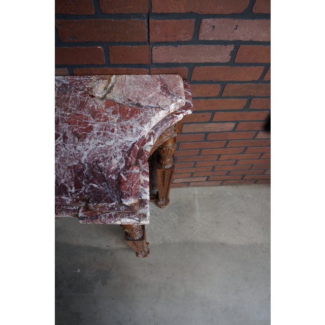 Antique French Louis XVI Marble Top Console Table For Sale - Image 6 of 9
