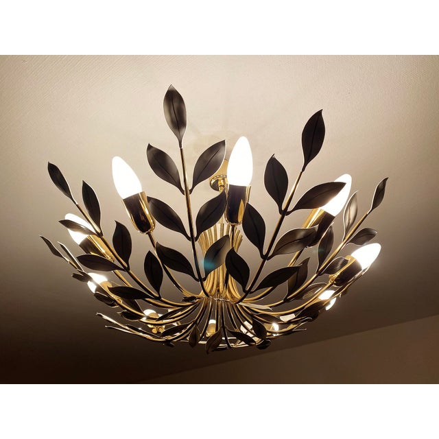Vintage Floral Pendant Light from Vereinigte Werstaetten, 1950s For Sale - Image 9 of 18