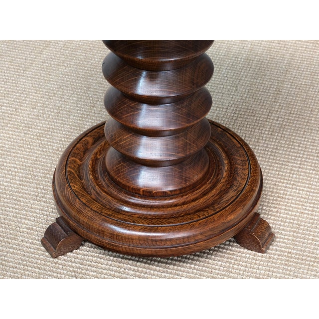 Wood Small Sculptural Side Table in Oak attributed to Charles Dudouyt, France, 1950s For Sale - Image 7 of 8
