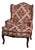 Late 19th to Early 20th Century French Louis XV Style Wingback Chair Walnut Cowtan and Tout Fabric For Sale
