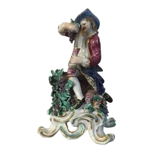 Antique 18th Century English George III Bow Porcelain Seasons Figure Emblematic of Autumn 1765