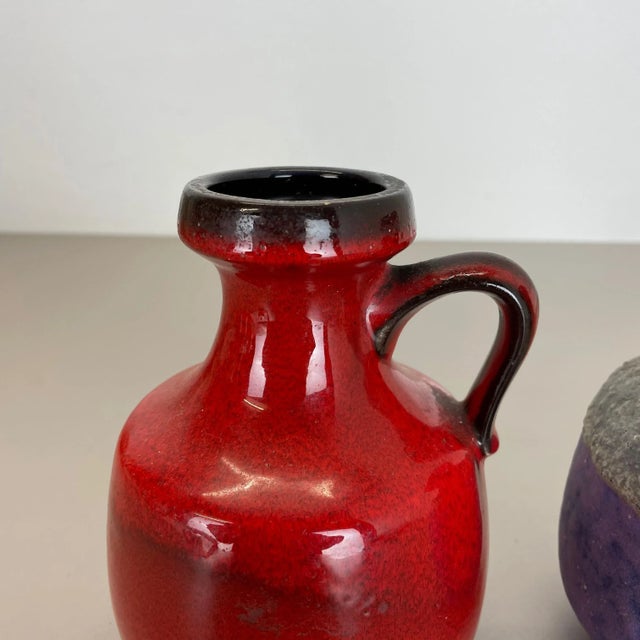 Purple Pottery Fat Lava Vases in Purple-Red from Jopeko, Germany, 1970s, Set of 2 For Sale - Image 8 of 18