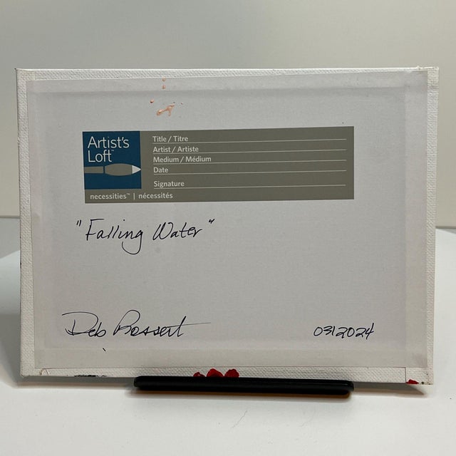 "Falling Water" Contemporary Impressionist Style Acrylic Painting by Deb Bossert For Sale - Image 6 of 6