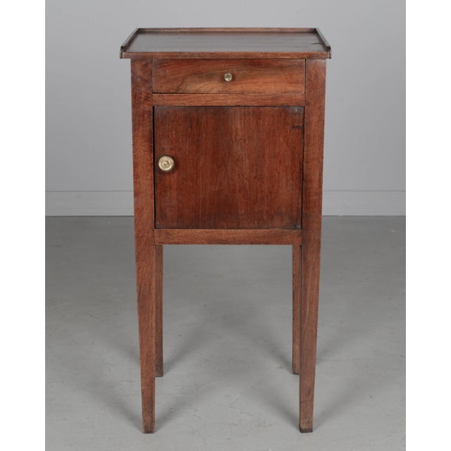 French Country Walnut Side Table or Nightstand For Sale - Image 4 of 10