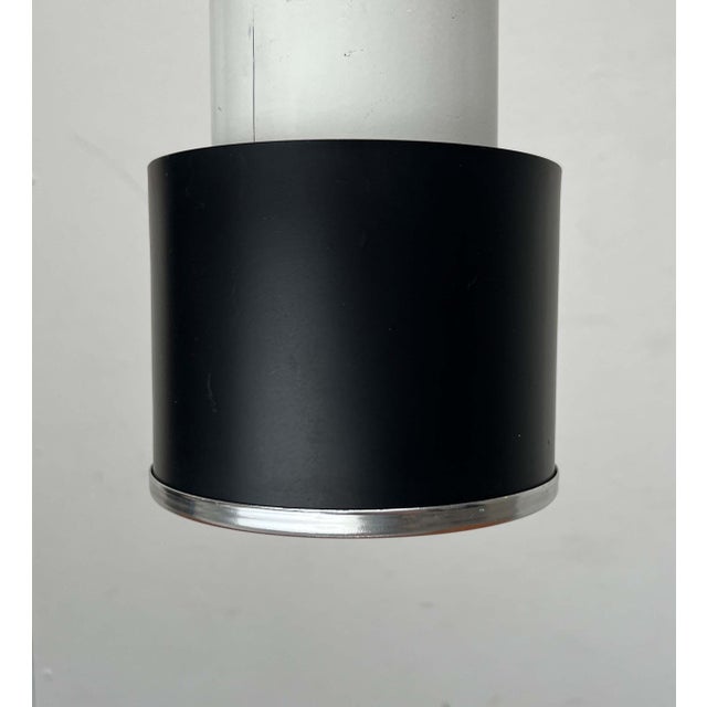 Black Mid-Century Dutch Minimalist Pendant Lamps attributed to Louis Kalff for Philips, 1950s, Set of 4 For Sale - Image 8 of 18