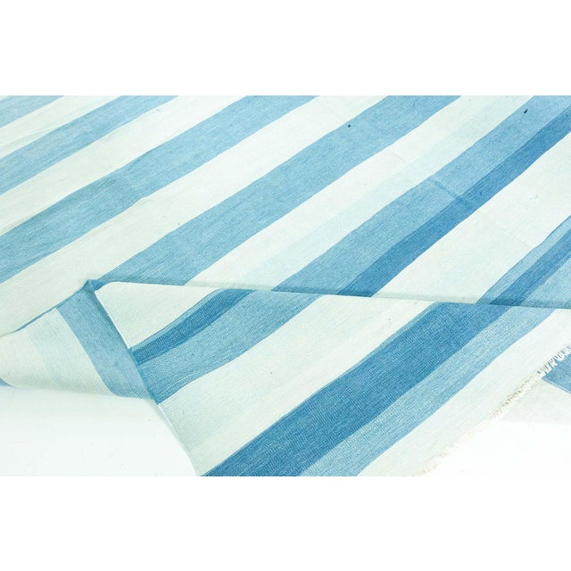 Doris Leslie Blau Vintage Indian Dhurrie Striped Rug For Sale In New York - Image 6 of 8