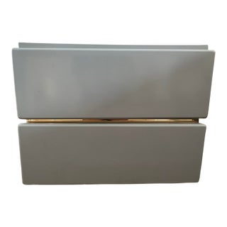 1980s Lane Post Modern Lacquer and Brass Nighstand Side Table For Sale