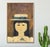 Modern Folk Art Woman With Hat Giclee Print on Canvas Framed For Sale - Image 3 of 3
