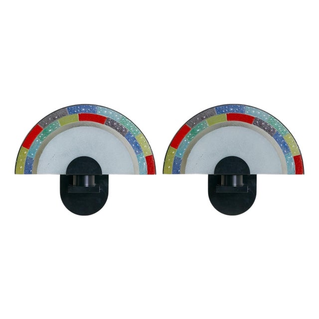 Late 20th Century Italian Postmodern Murano Glass Wall Sconce by Zonca - a Pair For Sale