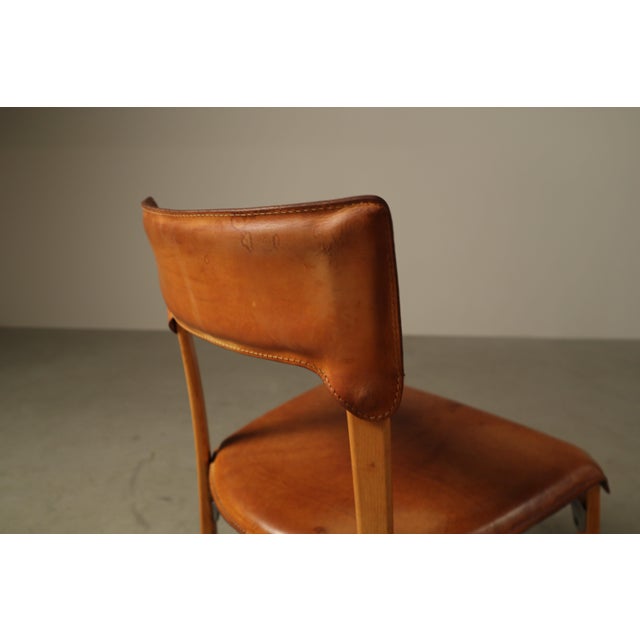 Italian Dining Chairs in Cognac Leather, 1990s, Set of 5 For Sale - Image 12 of 16