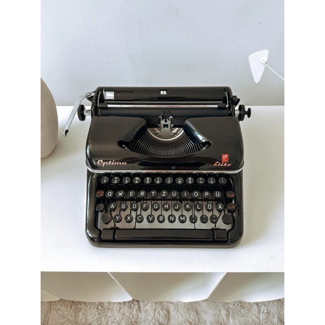 Vintage Optima Elite Black Typewriter, 1950s For Sale - Image 11 of 18