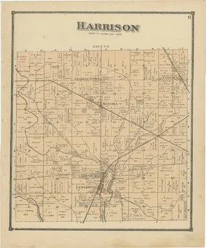 Antique Map of Harrison County Ohio by Titus, 1871