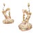 Mid-20th Century Italian Capodimonte-Style Porcelain Floral Harp Table Lamps – Pair For Sale