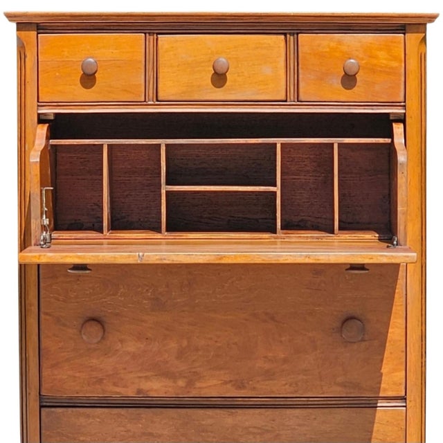 Wood Mid-20th Century Maple "Chest-O-Lite" Dresser & Secretary Desk Combo For Sale - Image 7 of 18