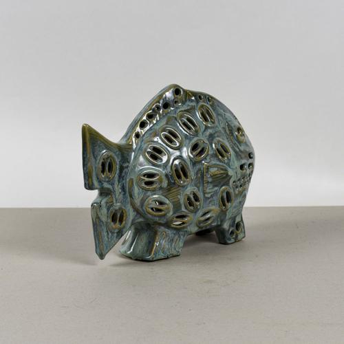 Ceramic Vintage Luster Glazed Ceramic Fish For Sale - Image 7 of 9